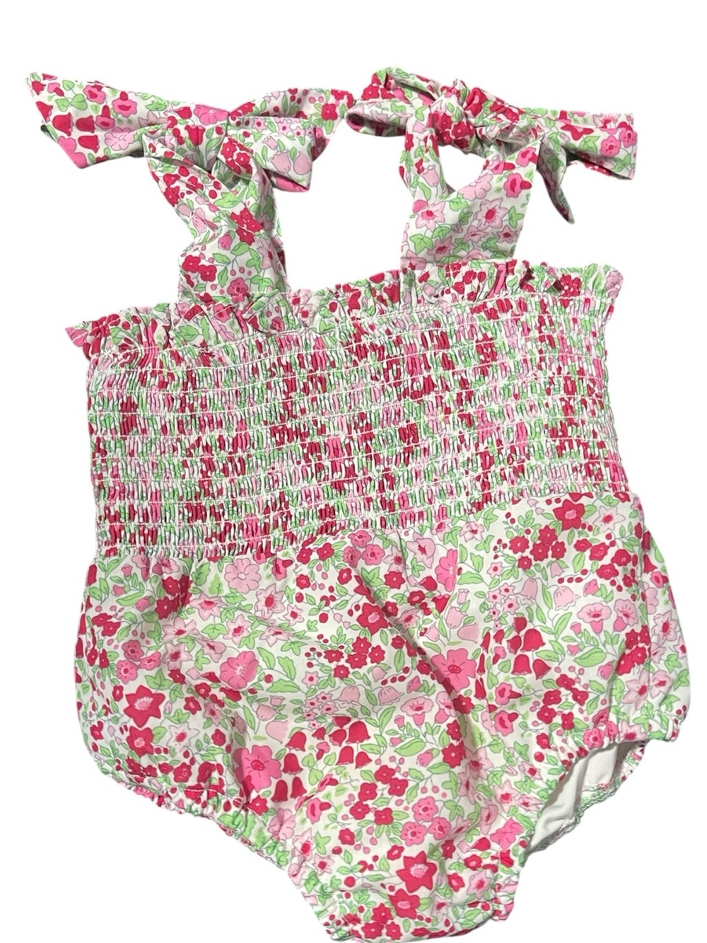Cecil and Lou Baby Girl Floral Bubble Romper 6 Months Smocked Boutique - Picture 3 of 6